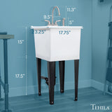 Cambridge Resources White Freestanding Utility Tub with Drain