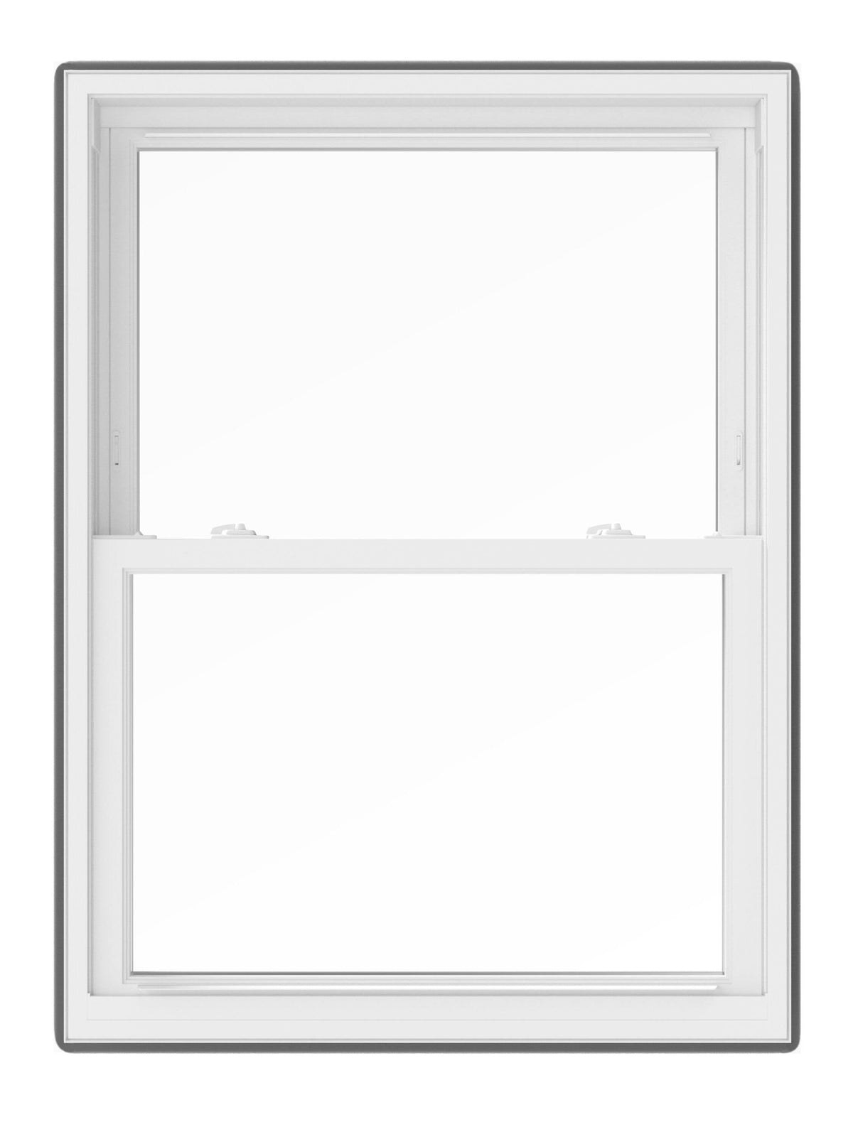 Pella 150 Series New Construction 31-1/2-in x 45-1/2-in White Vinyl Low-E Argon Double-Hung Window, Full Screen Included