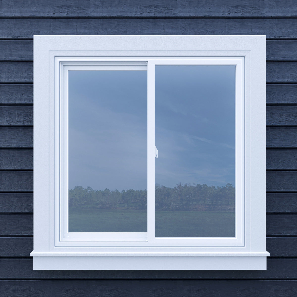 Pella 250 Series 59-1/2-in x 47-1/2-in x 3-1/4-in Jamb Left-Operable Vinyl Sliding Window, White, Half Screen Included
