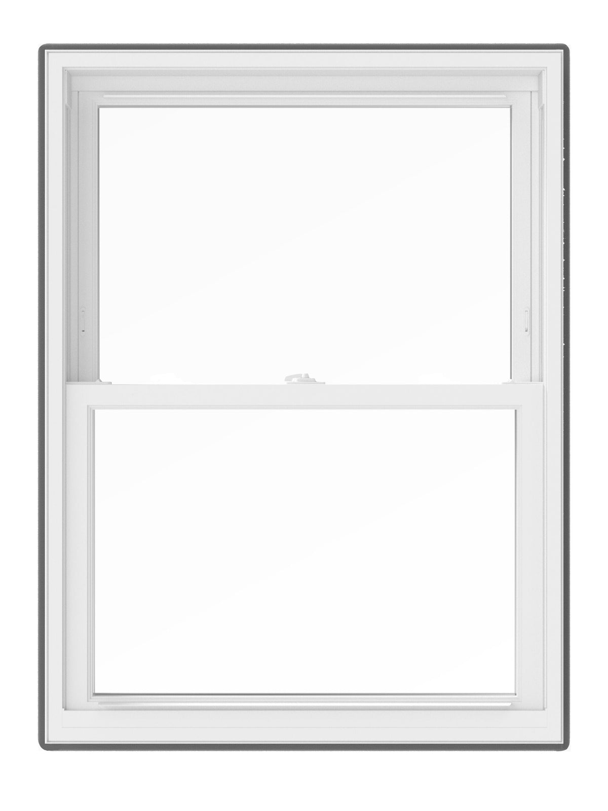 Pella 150 Series New Construction 23-1/2-in x 37-1/2-in White Vinyl Low‑E Argon Double‑Hung Window, Full Screen Included