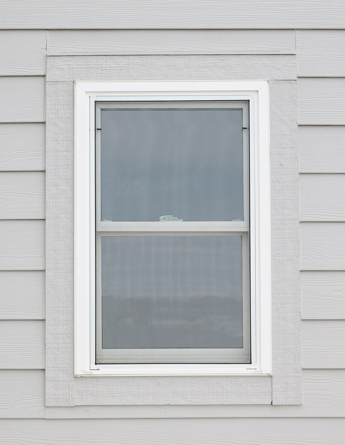 Pella 150 Series New Construction 31-1/2-in x 45-1/2-in White Vinyl Low-E Argon Double-Hung Window, Full Screen Included