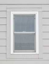 Pella 150 Series New Construction 27-1/2-in x 37-1/2-in White Vinyl Low-E Argon Double-Hung Window with Full Screen