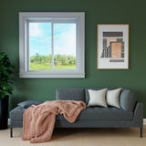 Pella 250 Series 71-1/2-in x 47-1/2-in x 3-1/4-in Jamb Left-Operable Vinyl Sliding Window, White, Half Screen Included