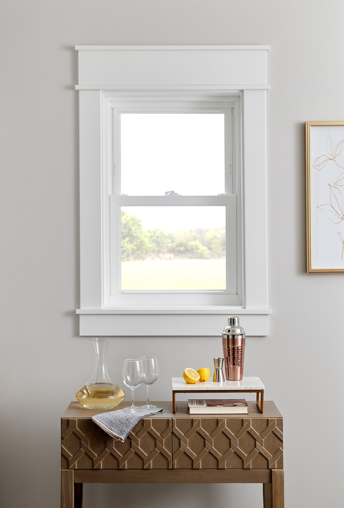 Pella 150 Series New Construction 23-1/2-in x 37-1/2-in White Vinyl Low‑E Argon Double‑Hung Window, Full Screen Included