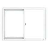 Pella 250 Series 59-1/2-in x 47-1/2-in x 3-1/4-in Jamb Left-Operable Vinyl Sliding Window, White, Half Screen Included
