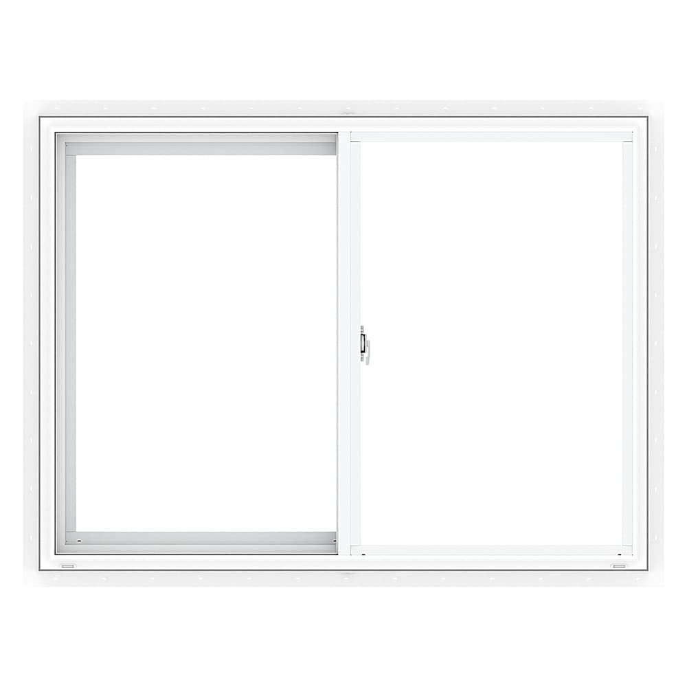 Pella 250 Series 47-1/2-in x 47-1/2-in x 3-1/4-in Jamb Left-Operable Vinyl Sliding Window, White, Half Screen Included