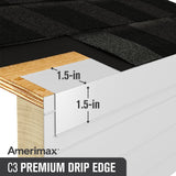 Amerimax C3 White Galvanized Steel Drip Edge Flashing, 28 Gauge, 1.5 in. x 1.5 in. x 10 ft.