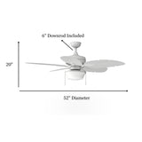 Harbor Breeze Waveport 52-in White LED Indoor/Outdoor Ceiling Fan (5-Blade)