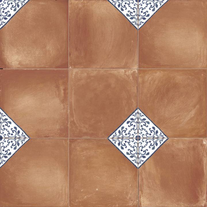Affinity Tile Sentier des Ocres Deco Blue 8-in x 8-in Multi-finish Porcelain Floor and Wall Tile product image