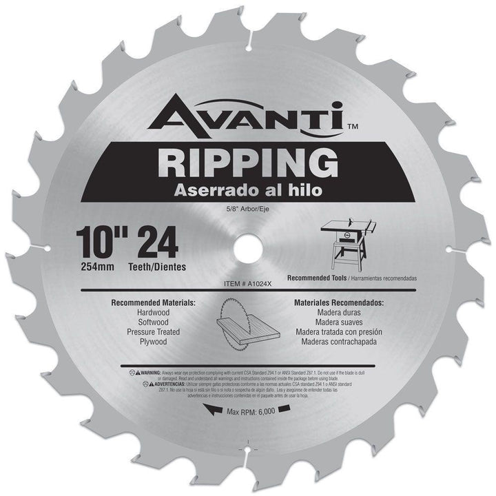 10 in. x 24-Teeth Ripping Saw Blade - Super Arbor