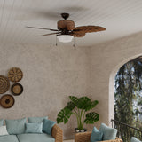 Harbor Breeze Waveport 52-in Weathered Bronze LED Indoor/Outdoor Ceiling Fan (5-Blade)