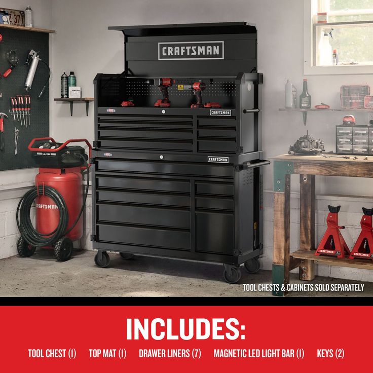 CRAFTSMAN Premium 2000 Series 51.5-in W x 24.5-in H 7-Drawer Steel Tool Chest (Black)