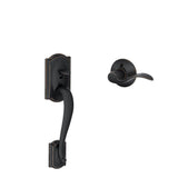Camelot Bright Brass Entry Door Handle with Left Handed Accent Lever - Super Arbor