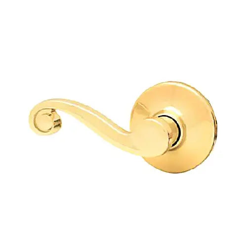 Kwikset Lido Polished Brass Dummy Lever – Left Handed
