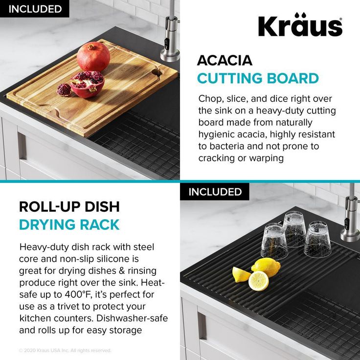 Kore Gunmetal 16-Gauge Stainless Steel PVD 33 in. Single Bowl Drop-In Workstation Kitchen Sink with Accessories