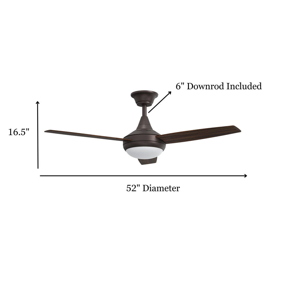 Harbor Breeze Beach Creek 52-in Bronze Indoor Ceiling Fan with Integrated LED Light Kit and Remote (3-Blade)