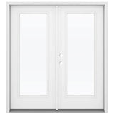 JELD-WEN 72-in x 80-in 4-9/16-in Low-E Primed Steel French Right-Hand Inswing Double Patio Door