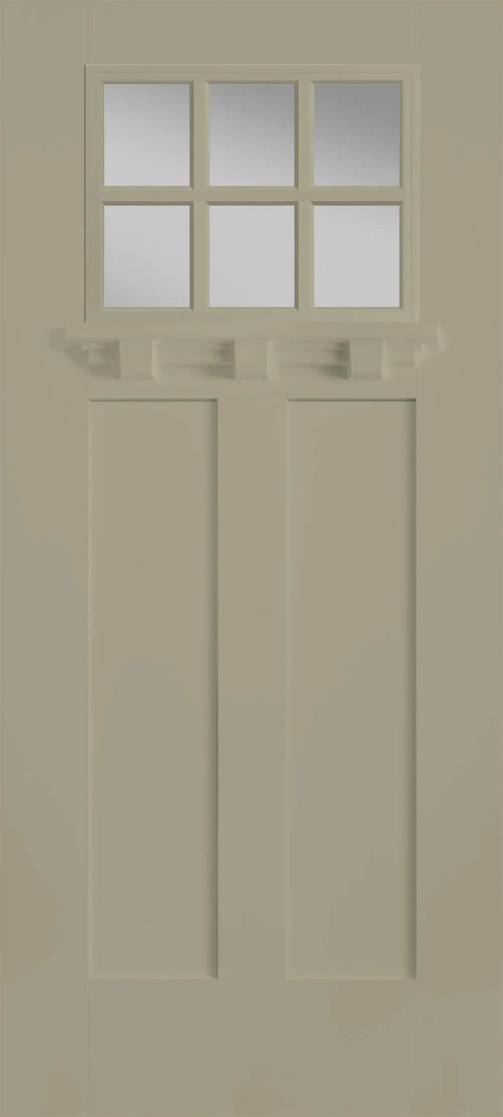 Pella 36-in x 80-in Fiberglass Craftsman Left-Hand Inswing Sage Painted Prehung Single Front Door with Brickmould, Insulating Core