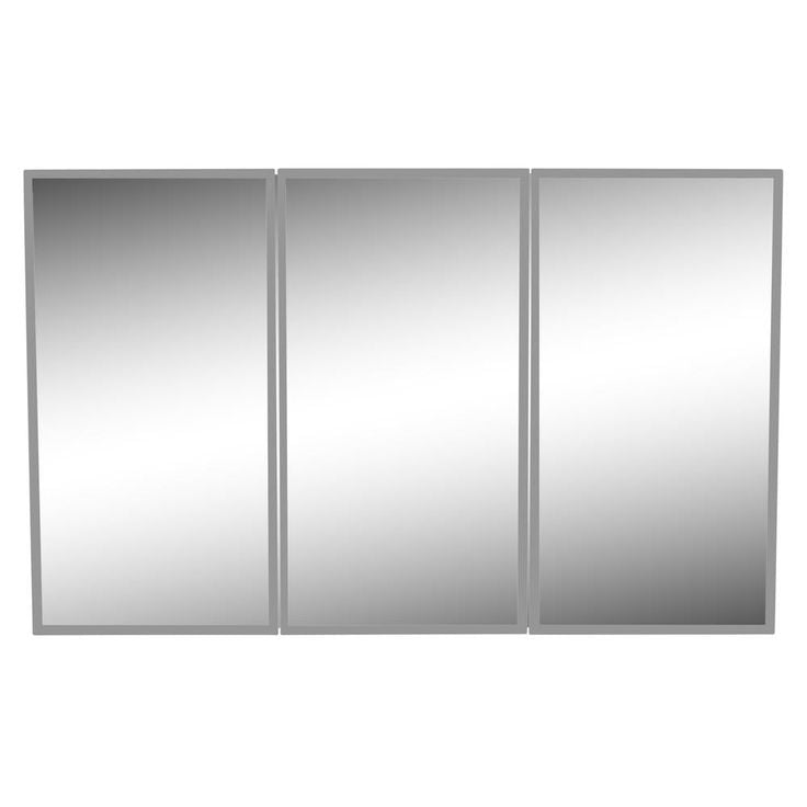 48 in. W x 30 in. H x 5-1/4 in. D Frameless Tri-View Surface-Mount Medicine Cabinet with Easy Hang System in White