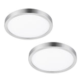 Project Source 2-Pack 12-in Brushed Nickel Transitional Integrated LED Flush Mount Light, 3000K, Dimmable