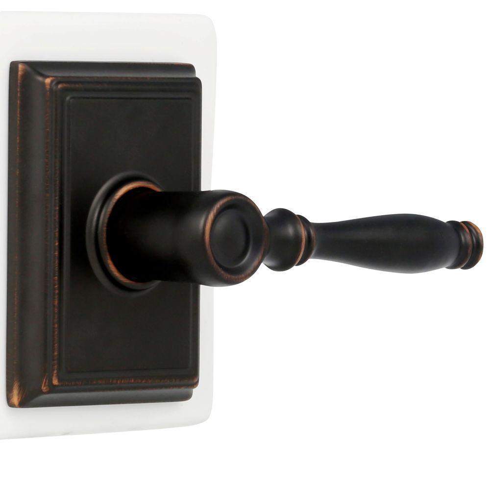 Schlage Birmingham Aged Bronze Passage Hall/Closet Door Lever with Addison Trim
