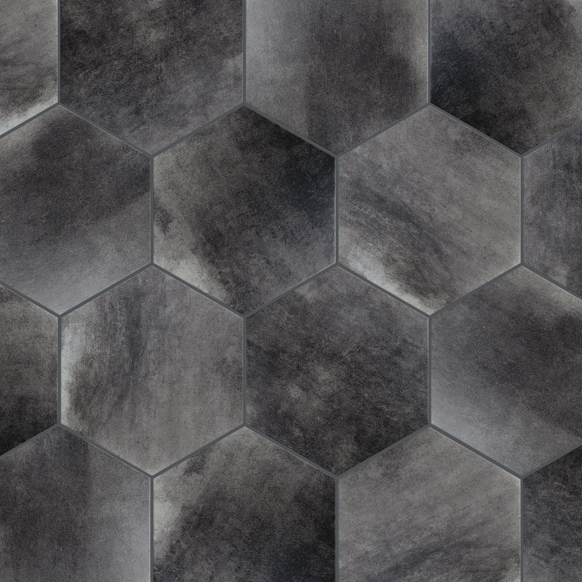 Affinity Tile Industrial Hex Black 9-in x 10-in Multi-finish Porcelain Hexagon Floor and Wall Tile product image