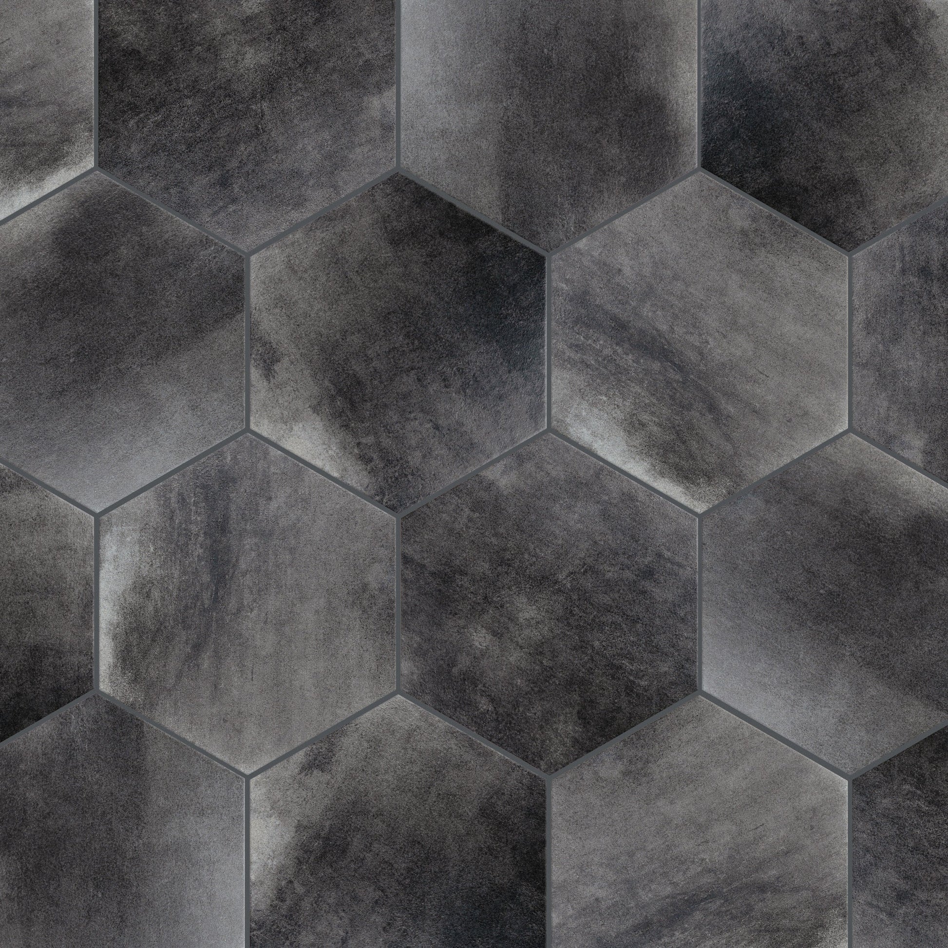 Affinity Tile Industrial Hex Black 9-in x 10-in Multi-finish Porcelain Hexagon Floor and Wall Tile product image