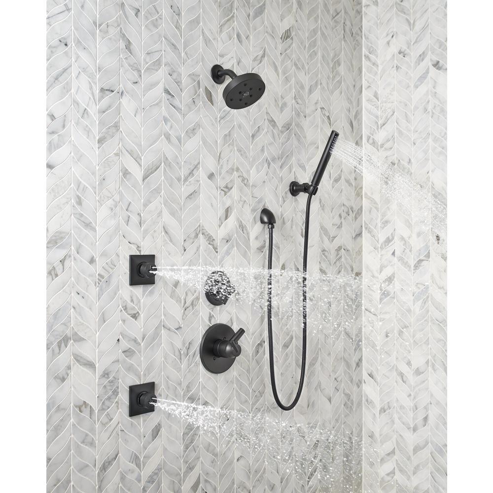 Grail 1-Spray 2 in. Single Wall Mount Handheld Shower Head in Matte Black - Super Arbor