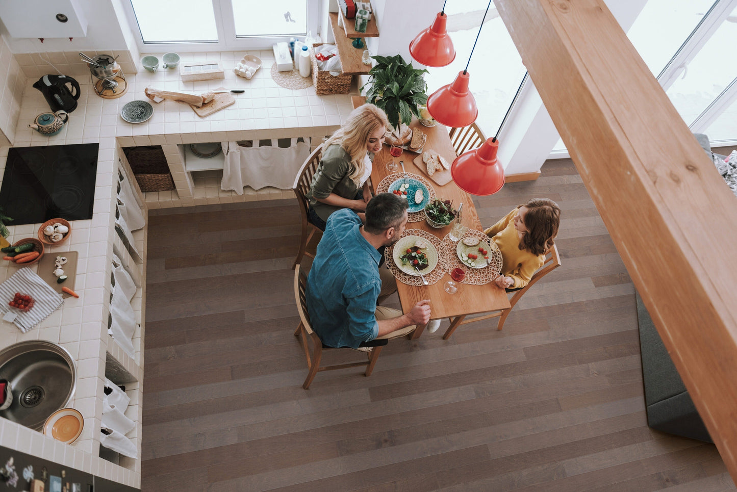 Shaw Maple Vienna hardwood flooring — installed room view