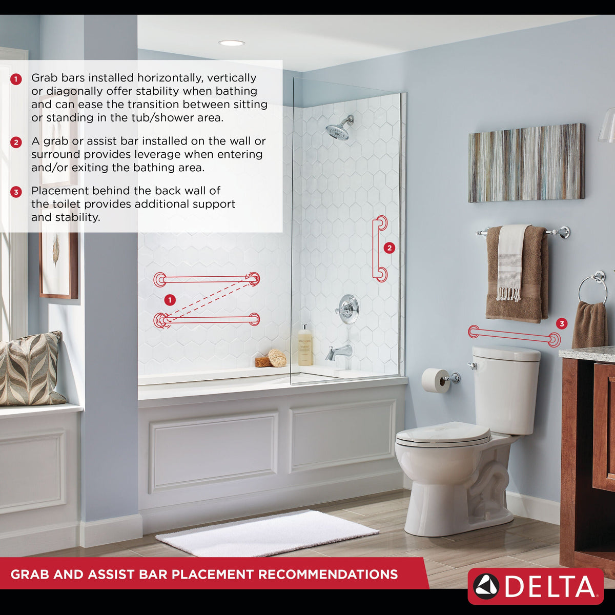 Delta Contemporary 18-in Champagne Bronze Wall Mount ADA-Compliant Grab Bar