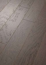 Shaw Hickory Riverstone hardwood flooring — color and finish detail