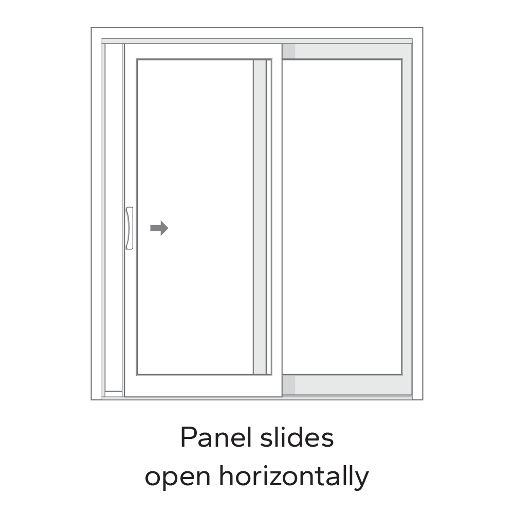 Pella 72-in x 80-in Vinyl Sliding, Left-hand sliding – dimension diagram