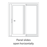 Pella 72-in x 80-in Vinyl Sliding, Left-hand sliding – dimension diagram