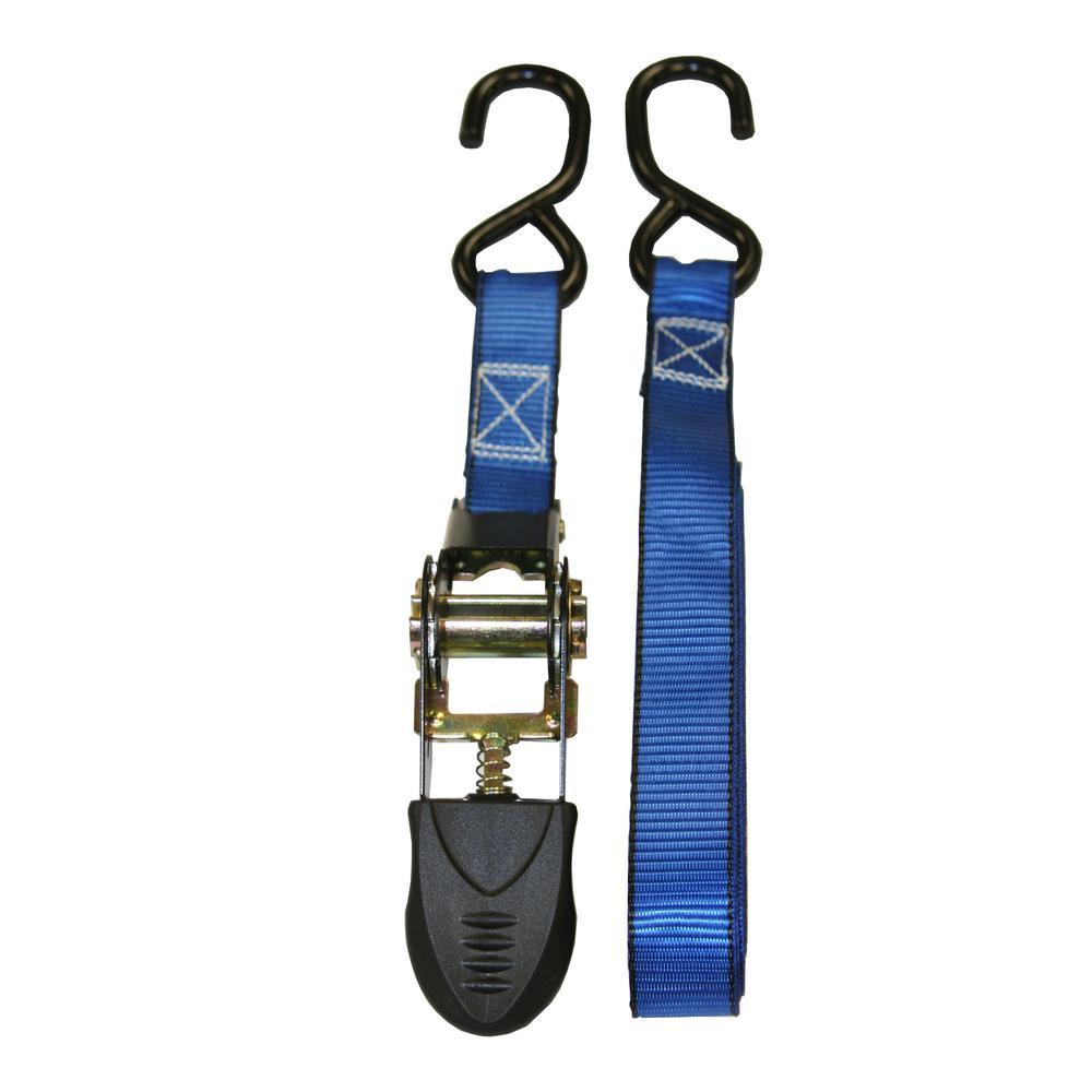1 in. x 12 ft. Blue Webbing Ratchet Tie-Down Strap (6-Pack) - Super Arbor