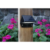 Solar 2-LED Outdoor Black Integrated LED Deck and Wall Light (2-Pack) - Super Arbor