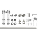 37 in. x 84 in. Glacier Full Frosted Glass Sliding Barn Door with Hardware Kit - Super Arbor