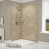 Elegance 36 in. x 48 in. x 80 in. 7-Piece Easy Up Adhesive Corner Shower Wall Surround in Triton - Super Arbor