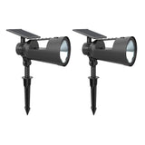 Solar 3.7-Volt Black LED Spotlight with Multi-Function Flashlight (4-Pack)
