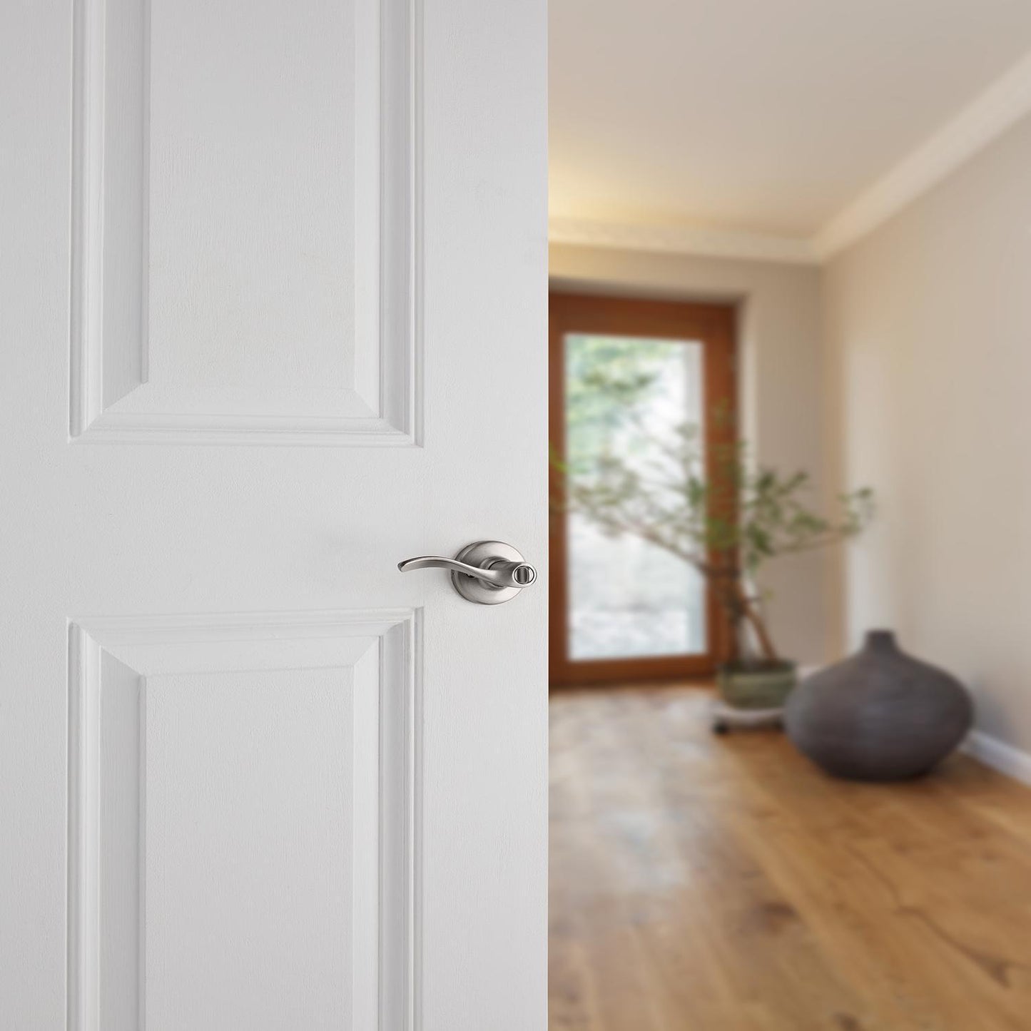 Kwikset Balboa Satin Nickel Privacy Lever, Right or Left Handed
