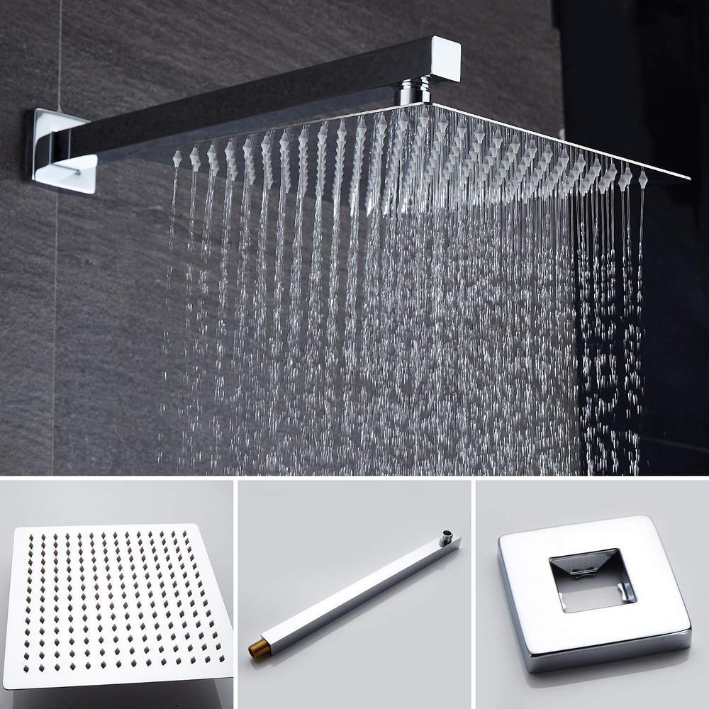 2-Handle 2-Spray Tub and Shower Faucet Handheld Shower Combo with 10 in. Rain Shower Head in Chrome (Valve Included) - Super Arbor
