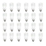 100-Watt Equivalent T3 Spiral Non-Dimmable E26 Base Compact Fluorescent CFL Light Bulb, Daylight 5000K (24-Pack) - Super Arbor