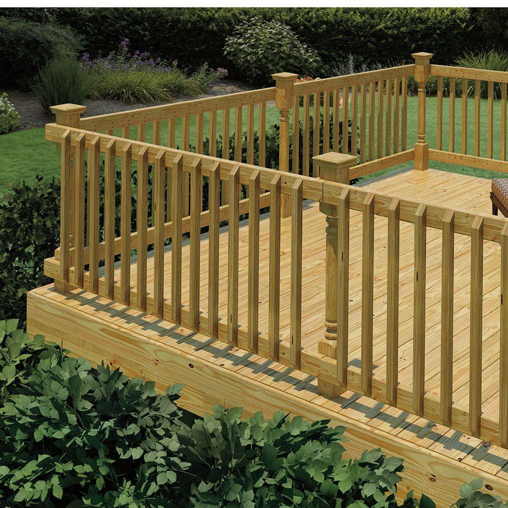 4 in. x 4 in. x 4-1/2 ft. Pressure-Treated Wood Finial Ready Deck Post - Super Arbor