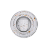 16-Piece Casual Gold and White Porcelain Dinnerware Set (Set for 4)