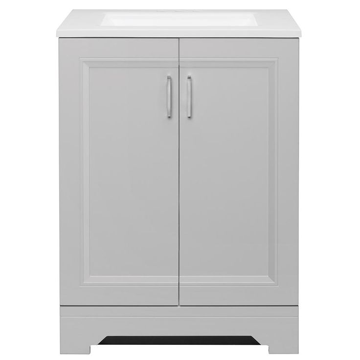 Willowridge 18-1/2 in. W Bath Vanity in Dove Gray with Cultured Marble Vanity Top in White with White Sink