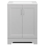 Willowridge 18-1/2 in. W Bath Vanity in Dove Gray with Cultured Marble Vanity Top in White with White Sink