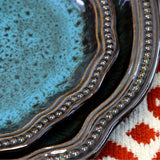 Mystic Waves 16-Piece Modern Blue Stoneware Dinnerware Set (Service for 4)