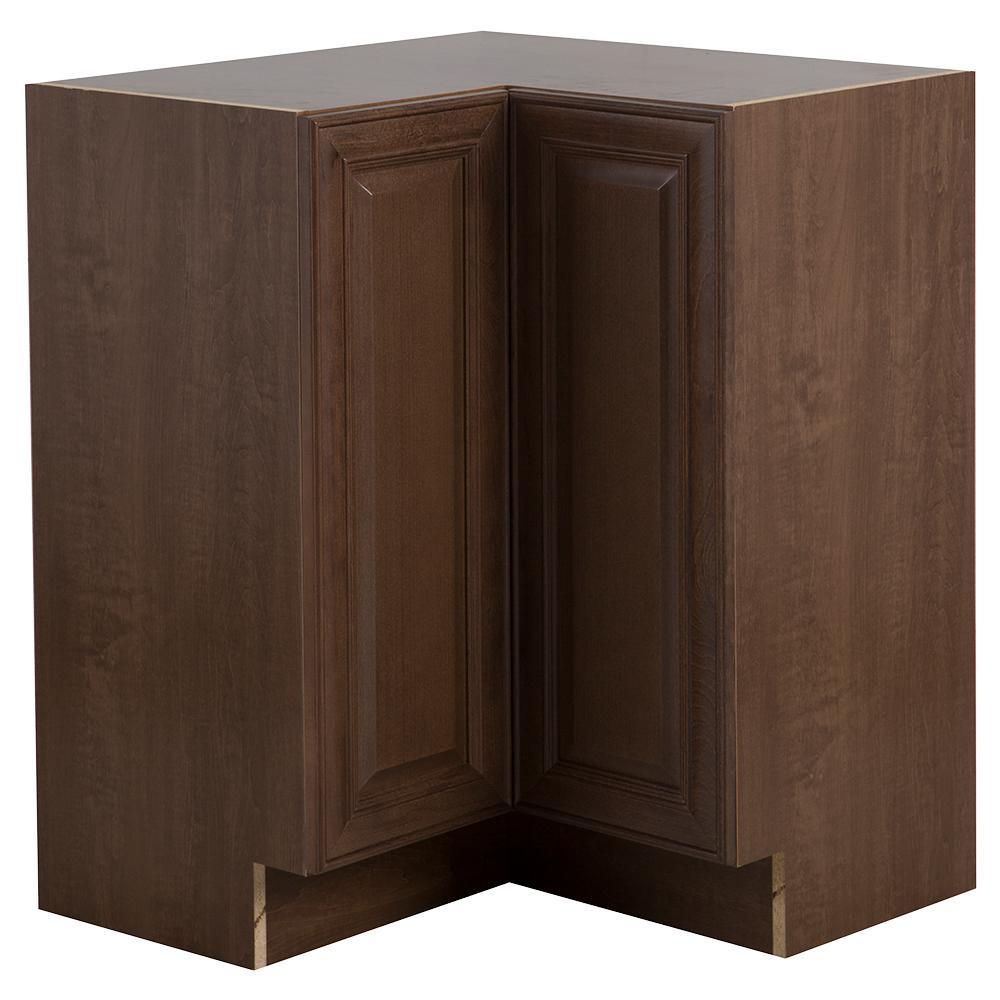 Benton Assembled 27.6 in. x 27.6 in. x 34.5 in. Lazy Susan Corner Base Cabinet in White - Super Arbor
