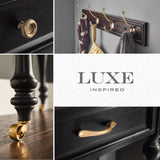 Luxe 18 in. White and Champagne Bronze Hook Rack