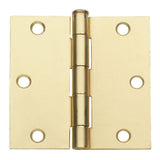 3.5 in. x 3.5 in. Satin Nickel Plain Bearing Steel Hinge with 1/4 in. Radius (Set of 2) - Super Arbor