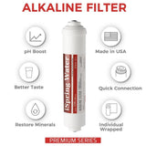 Premium 10 in. Universal Inline Alkaline Replacement Water Filter Cartridge for Reverse Osmosis RO System, pH+